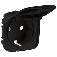 Лицевая панель Legrand Valena Allure для 1-м. розетки 220В с крышкой антрацит картинка